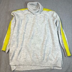 Apt. 9 Light Grey with Yellow Stripe Turtleneck Sweater Sz Xl